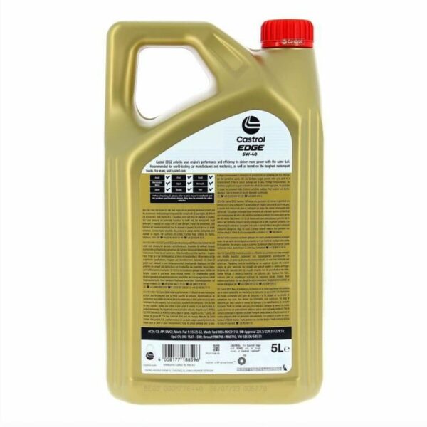 Motoröl Castrol Edge Benzin Diesel Hybrid 5W40 5 L – Bild 3