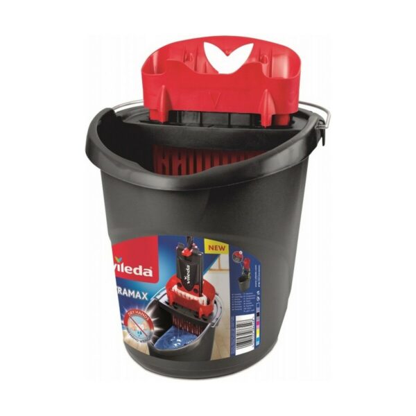 Wischmopp mit Doppeleimer Vileda Ultramax Mop Set Schwarz Rot Mikrofasern – Bild 5
