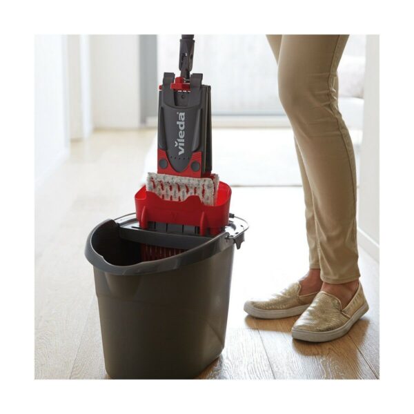 Wischmopp mit Doppeleimer Vileda Ultramax Mop Set Schwarz Rot Mikrofasern – Bild 8