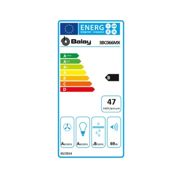 Konventioneller Rauchfang Balay 3BC066MX 60 cm 590 m3/h 69 dB 220 W – Bild 2