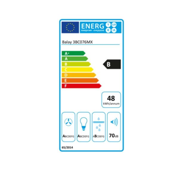 Konventioneller Rauchfang Balay 3BC076MX 75 cm 590 m3/h 70 dB 220W Stahl – Bild 2