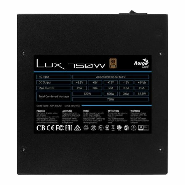 Stromquelle Aerocool LUX 750W 750W ATX 750 W 80 Plus Bronze – Bild 5