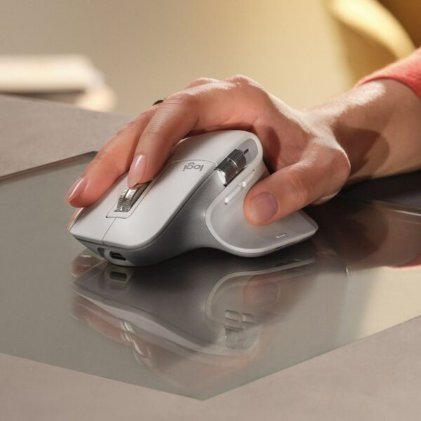 Schnurlose Mouse Logitech MX Master 3S Silberfarben Schwarzweiß – Bild 5