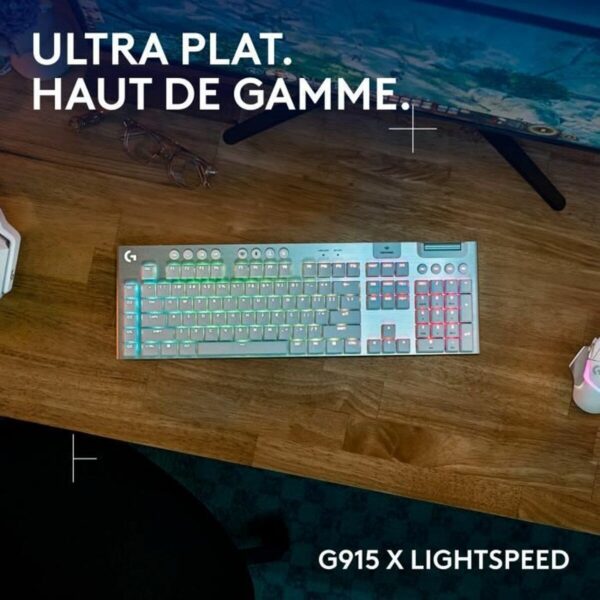 Drahtlose Tastatur Logitech G915 X Weiß AZERTY – Bild 2
