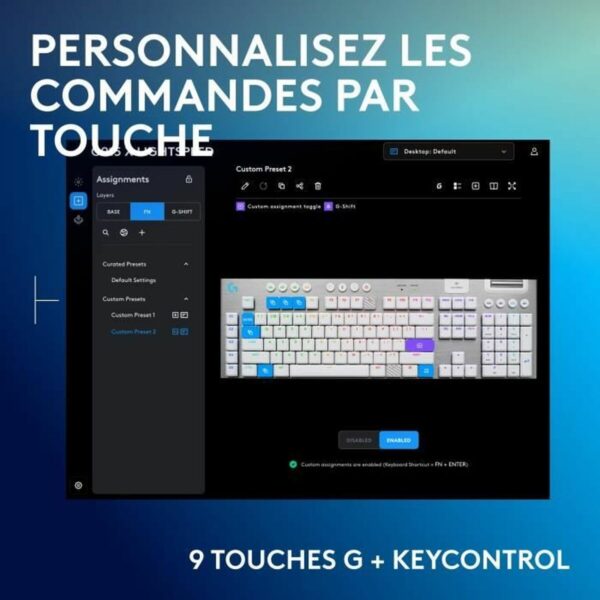 Drahtlose Tastatur Logitech G915 X Weiß AZERTY – Bild 4