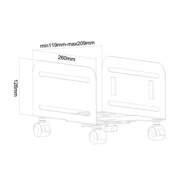 CPU Support mit Rädern Neomounts CPU-M100BLACK – Bild 5