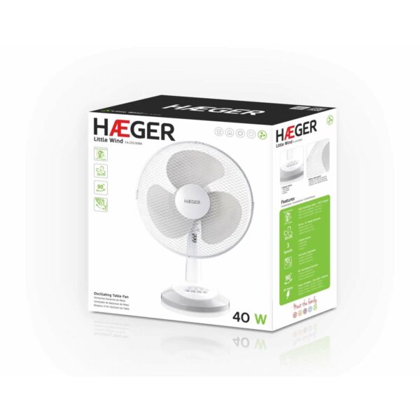 Tischventilator Haeger FA016007A 45 W Weiß – Bild 2
