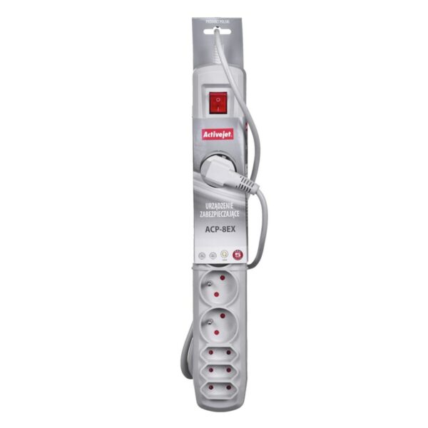 Steckerleiste mit 8 Steckdosen und Schalter Activejet APN-8G (5 m) – Bild 3