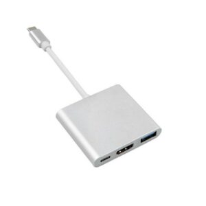 3-Port USB-C Hub MacLean MCTV-840 Silberfarben