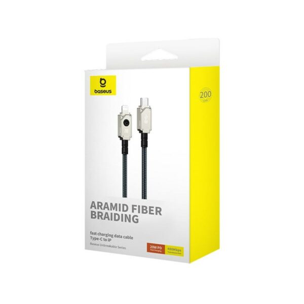 USB-C auf Lightning Verbindungskabel Baseus P10355803221-01 Weiß Schwarz 2 m – Bild 7
