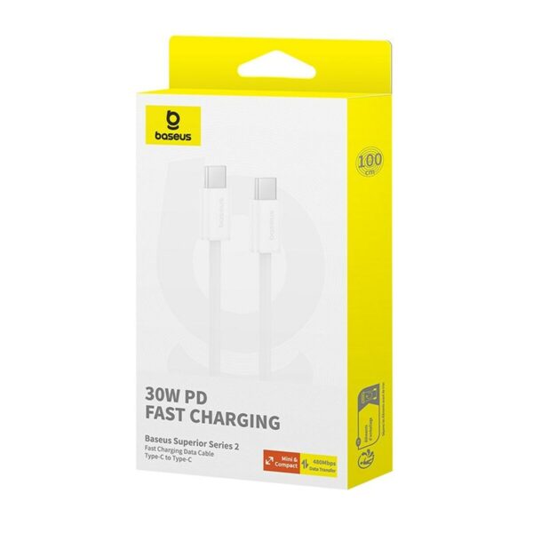 USB-C zu USB-C-Kabel Baseus P10365200211-00 Weiß 1 m – Bild 7