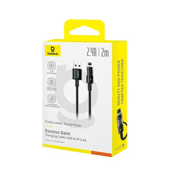 USB auf Lightning Verbindungskabel Baseus P10373003111-01 Schwarz 2 m – Bild 6