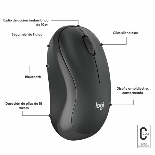 Drahtlose Bluetooth Maus Logitech M240 Graphit Schwarzweiß – Bild 5