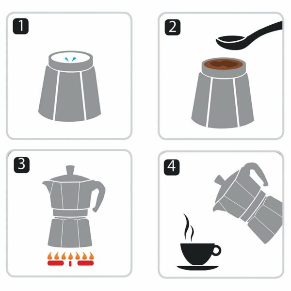 Italienische Kaffeemaschine Bialetti Moka Express Aluminium 200 ml 3 Kopper – Bild 5