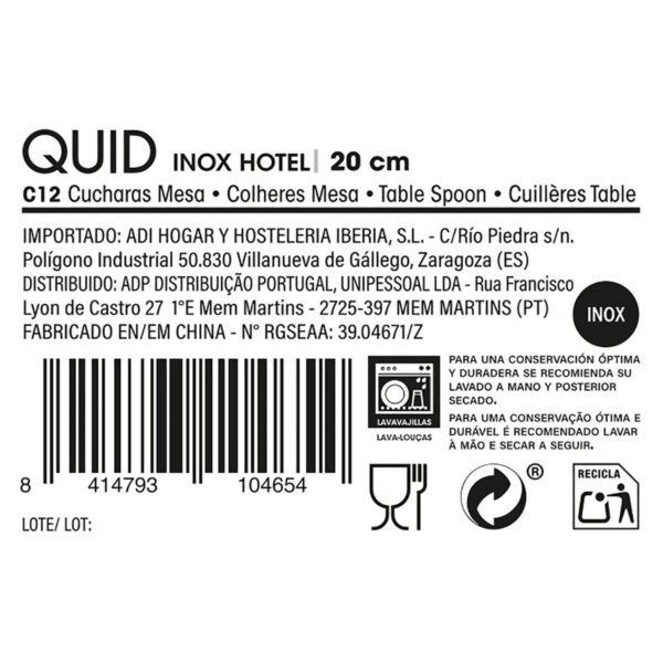 Löffel-Set Quid Hotel Metall Edelstahl 19,5 cm 12 Stück – Bild 4