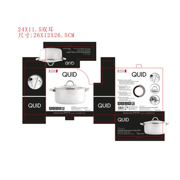 Topf mit Deckel Quid Metall Stahl (24 cm) – Bild 2