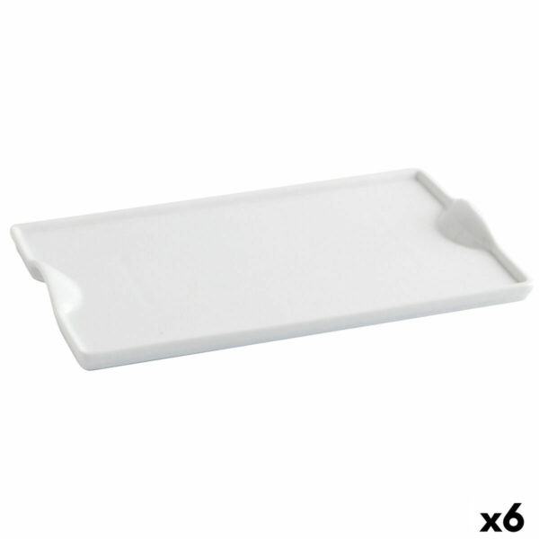 Tablett für Snacks Quid Gastro Fun Weiß aus Keramik 25,5 x 15,5 cm (6 Stück) (Pack 6x) – Bild 2