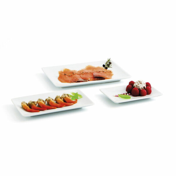 Tablett für Snacks Quid Gastro Fun Weiß aus Keramik 20 x 13 x 2 cm (6 Stück) – Bild 2