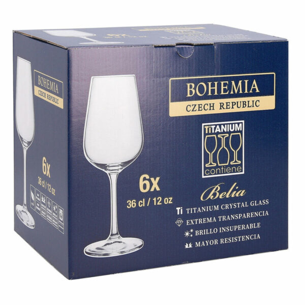 Weinglas Bohemia Crystal Belia Durchsichtig 6 Stücke 360 ml – Bild 2