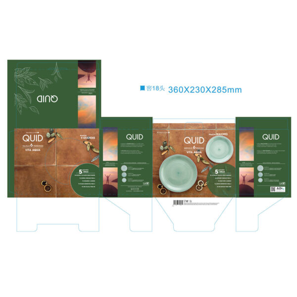 Geschirr Quid Vita Aqua Blau aus Keramik 18 Stücke – Bild 2