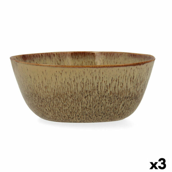 Salatschüssel Bidasoa Ikonic 20 x 19,5 x 8,5 cm aus Keramik Braun 3 Stücke (Pack 3x) – Bild 2