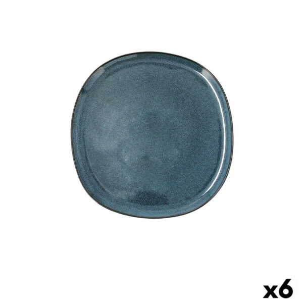 Flacher Teller Bidasoa Ikonic Blau aus Keramik 20,2 x 19,7 x 1,3 cm (6 Stück) (Pack 6x) – Bild 2
