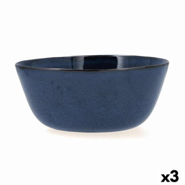 Salatschüssel Bidasoa Ikonic aus Keramik Blau (20 x 19,5 x 8,5 cm) (Pack 3x) – Bild 2