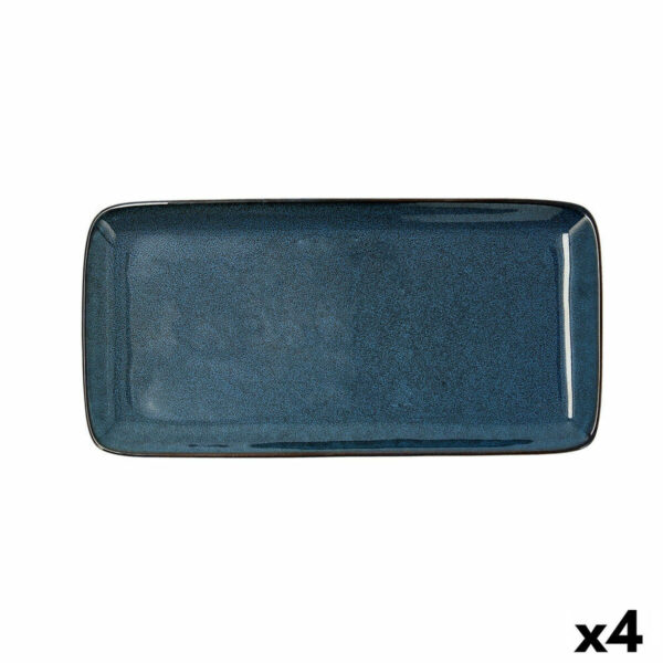 Kochschüssel Bidasoa Ikonic aus Keramik Blau (28 x 14 cm) (Pack 4x) – Bild 2