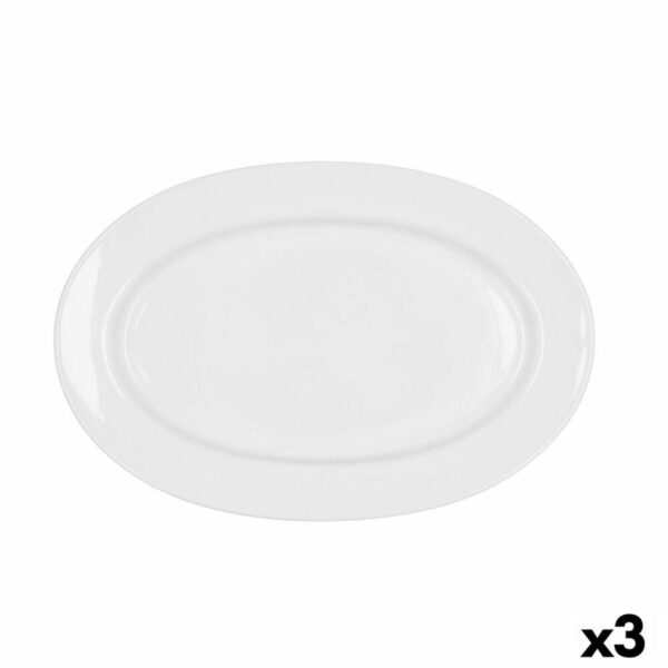 Kochschüssel Bidasoa Glacial aus Keramik Weiß (32 x 22 cm) (Pack 3x) – Bild 2