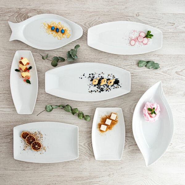 Kochschüssel Quid Gastro karriert aus Keramik Weiß (25,2 x 16 x 2 cm) (6 Stück) – Bild 2