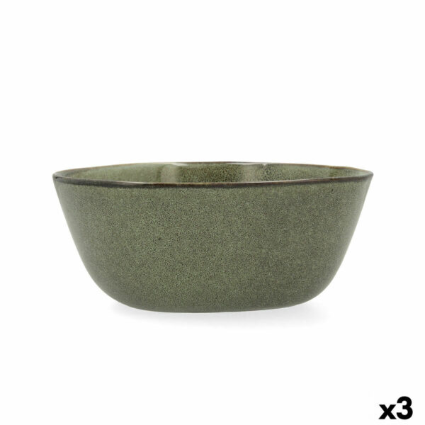 Salatschüssel Bidasoa Ikonic aus Keramik grün (20 x 19,5 x 8,5 cm) (Pack 3x) – Bild 2