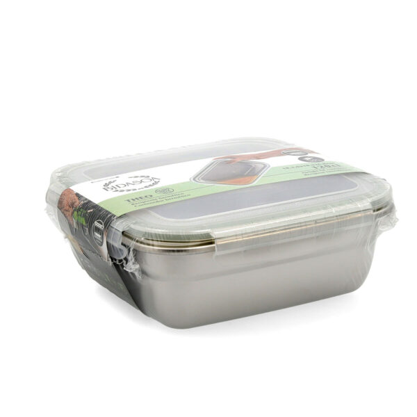 Lunchbox hermetisch Bidasoa Theo 18,3,5 x 18,3 x 6,8 cm Silberfarben 1,2 L Metall – Bild 4