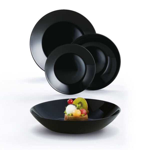Geschirr-Set Arcopal Zelie Black Schwarz 12 Stücke – Bild 2