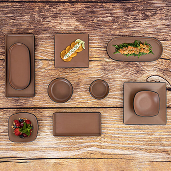 Tablett für Snacks Bidasoa Gio Braun Kunststoff 31,5 x 14,5 cm (9 Stück) – Bild 2