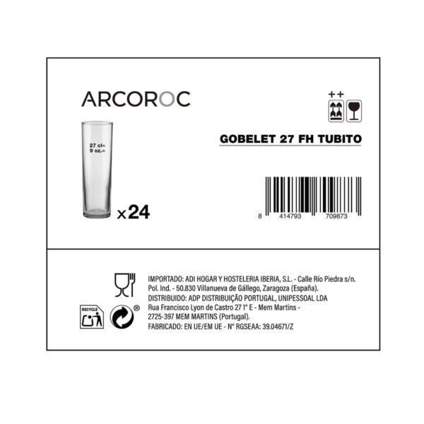 Gläserset Arcoroc Tubito Durchsichtig Glas 270 ml Röhre 24 Stück – Bild 2