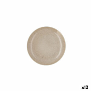 Flacher Teller Ariane Porous Beige aus Keramik Ø 21 cm (12 Stück)