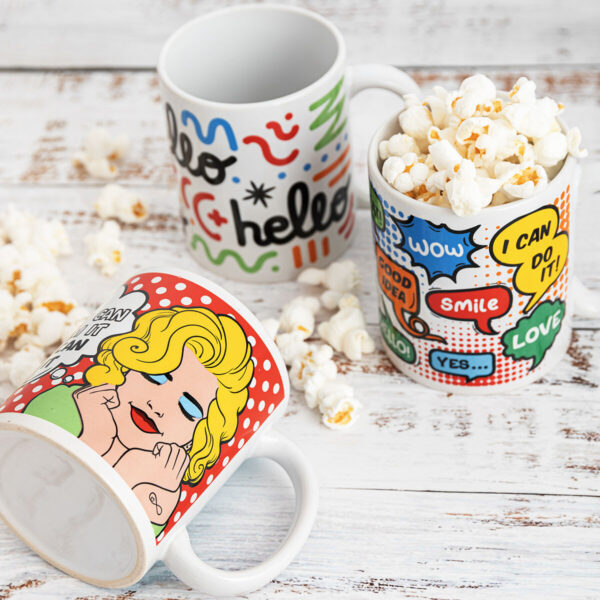 Kop Quid Wow Comics Bunt aus Keramik 330 ml (12 Stück) – Bild 3