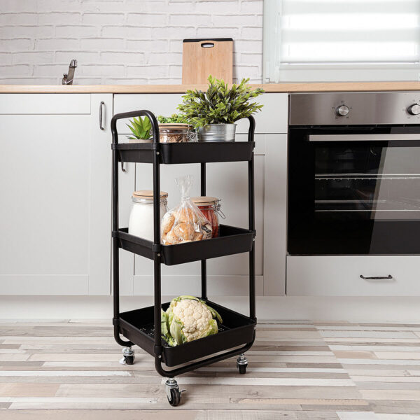 Gemüsewagen Quid Apolo Schwarz Metall 34,5 x 29,5 x 77 cm – Bild 2