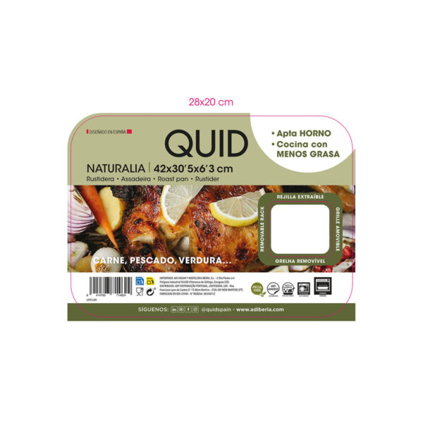 Backofenform Quid Naturalia grün Metall 42 x 30,5 x 6,3 cm Raster – Bild 4