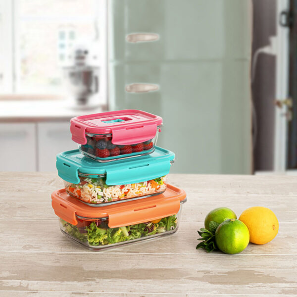 Lunchbox hermetisch Luminarc Pure Box Holy zweifarbig Glas 1,22 L (6 Stück) – Bild 3