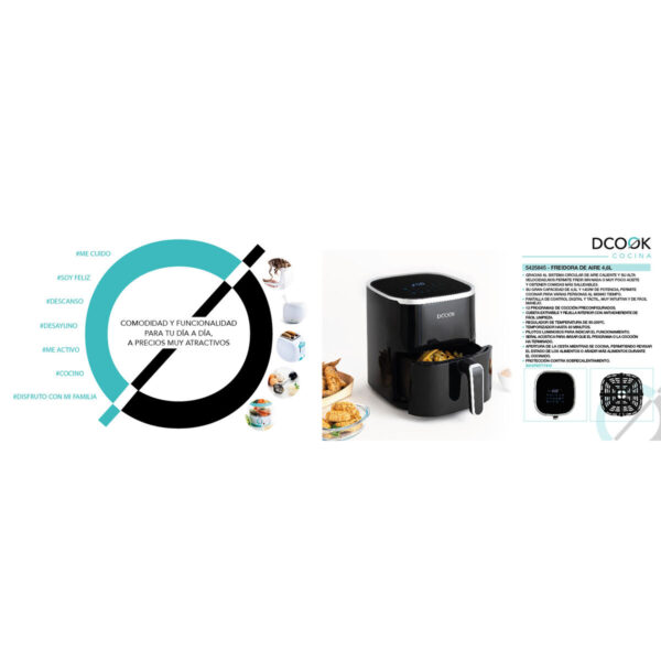 Heißluftfritteuse Dcook Gallery Schwarz 1450 W 4,6 L – Bild 4