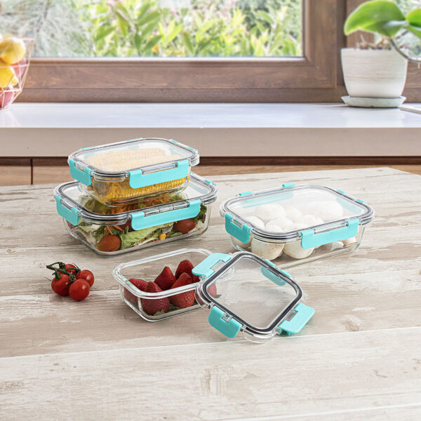 Lunchbox hermetisch Quid Purity rechteckig 370 ml Durchsichtig Glas (12 Stück) – Bild 2