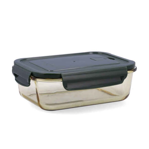 Lunchbox hermetisch Bidasoa Infinity rechteckig 1,04 L Gelb Glas (12 Stück) – Bild 3