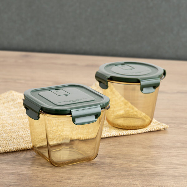 Lunchbox hermetisch Bidasoa Infinity karriert 900 ml Gelb Glas (12 Stück) – Bild 2