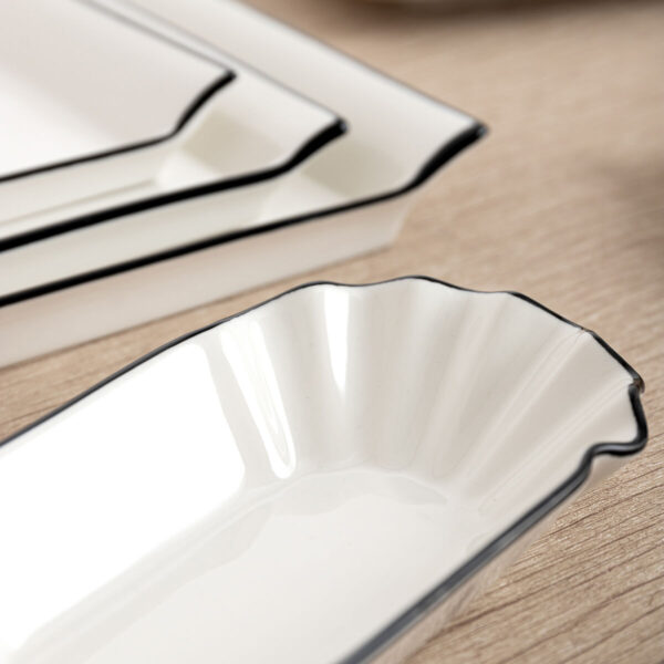 Tablett für Snacks Quid Gastro Weiß Schwarz aus Keramik 16,5 x 9,5 x 2 cm (12 Stück) – Bild 3