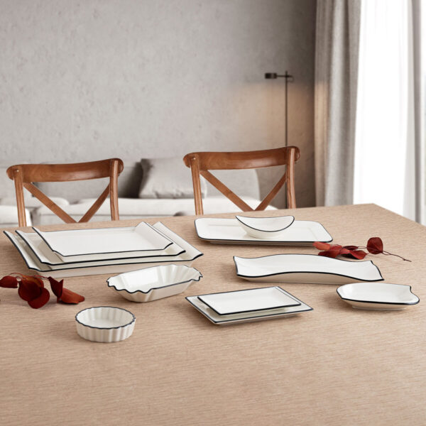 Tablett für Snacks Quid Gastro Weiß aus Keramik 29,5 x 11 x 3 cm (6 Stück) – Bild 2