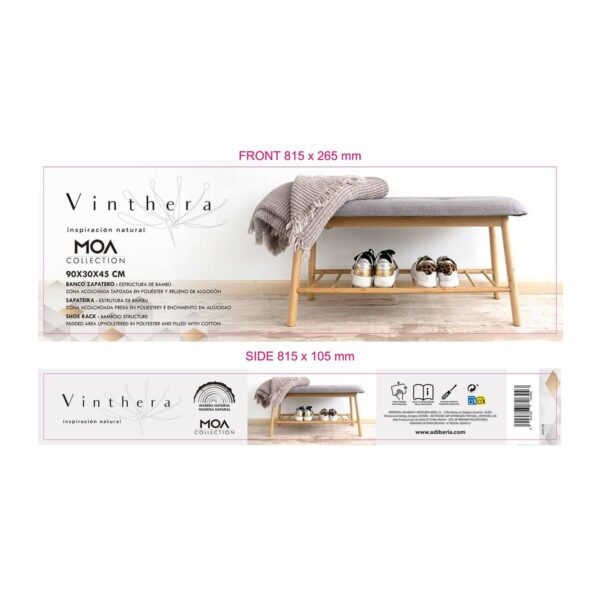 Schuhschrank Vinthera Moa Grau Holz 69 x 24,5 x 31 cm – Bild 4