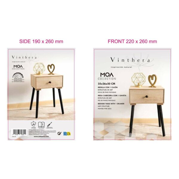 Nachttisch Vinthera Moa Stahl natürlich 35 x 26 x 50 cm – Bild 6