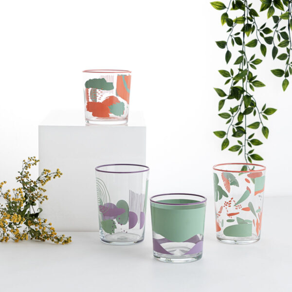 Trinkglas Quid Kaleido Bunt Glas abstrakt 510 ml (6 Stück) – Bild 2
