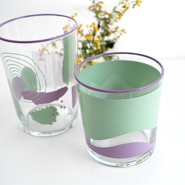 Trinkglas Quid Kaleido Bunt Glas abstrakt 510 ml (6 Stück) – Bild 3